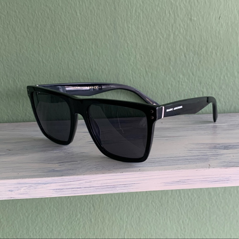 Polarized Marc Jacobs Rectangle Black Sunglasses